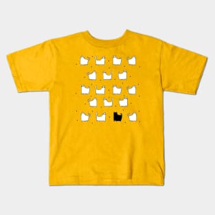 Black Cat Black Sheep Funny Doodle Kids T-Shirt